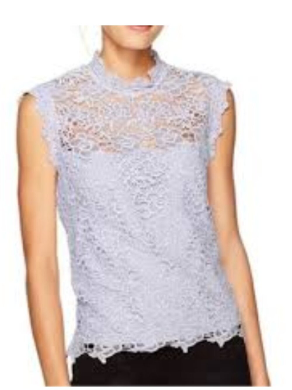 NWT Nanette Lepore Lilac Lace Sleeveless Blouse Large